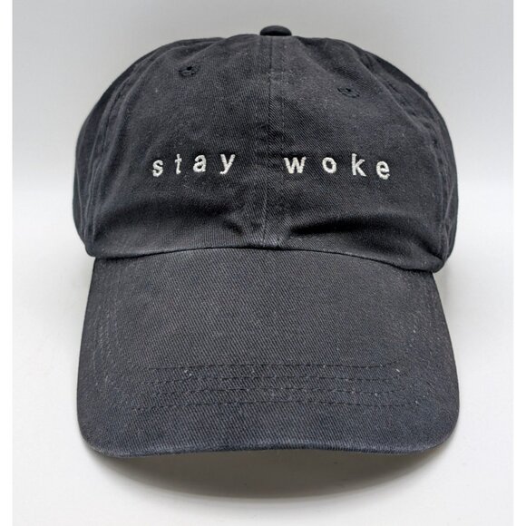 Stay Woke Black Adjustable Strap Hat Cap Human Rights Advocate Equality - Picture 2 of 5